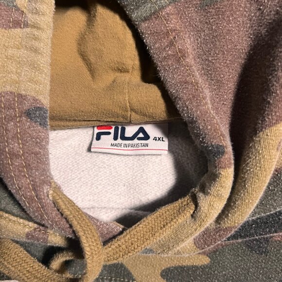 Fila Mens‎ 4XL Big & Tall Camouflage White Black Pullover Hoodie Sweatshirt (L) - Picture 4 of 7